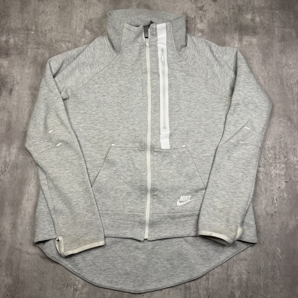 Nike Tech Fleece Full Zip Sweater Women's Large Sportswear Gray Full Zip